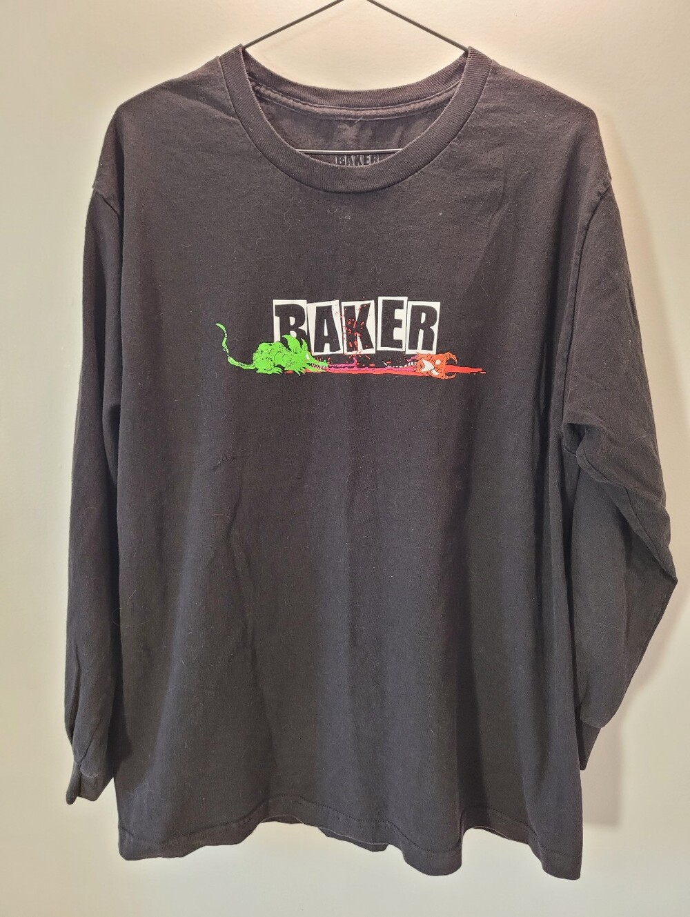 Baker Skateboards x Neckface Toxic Rats L/S T-Shirt In Black - Size L